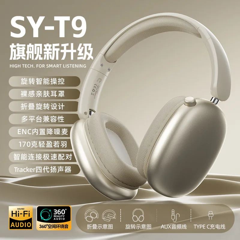 Over-ear Bluetooth Headphones (Custom-mould ANC, Sound-leak Proof, PC/Phone/Gaming)
