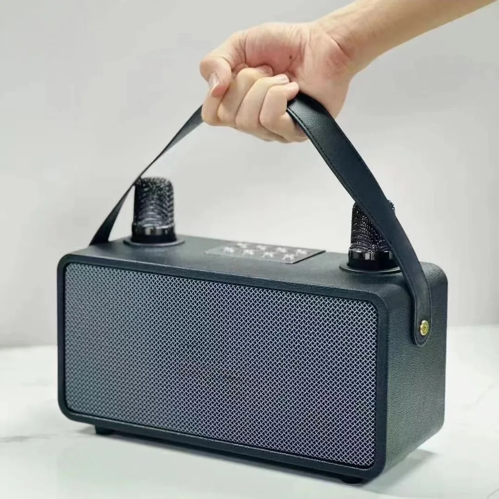 M28 Karaoke Bluetooth Speaker with Built-in Mics (Dual Wireless Mics, DSP Noise Reduction, Carry Handle)