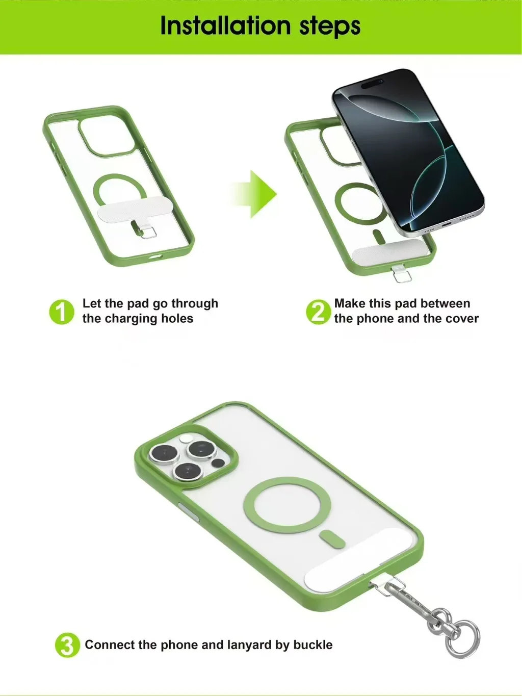 Lanyard charging cable (60W fast charging, adjustable length)